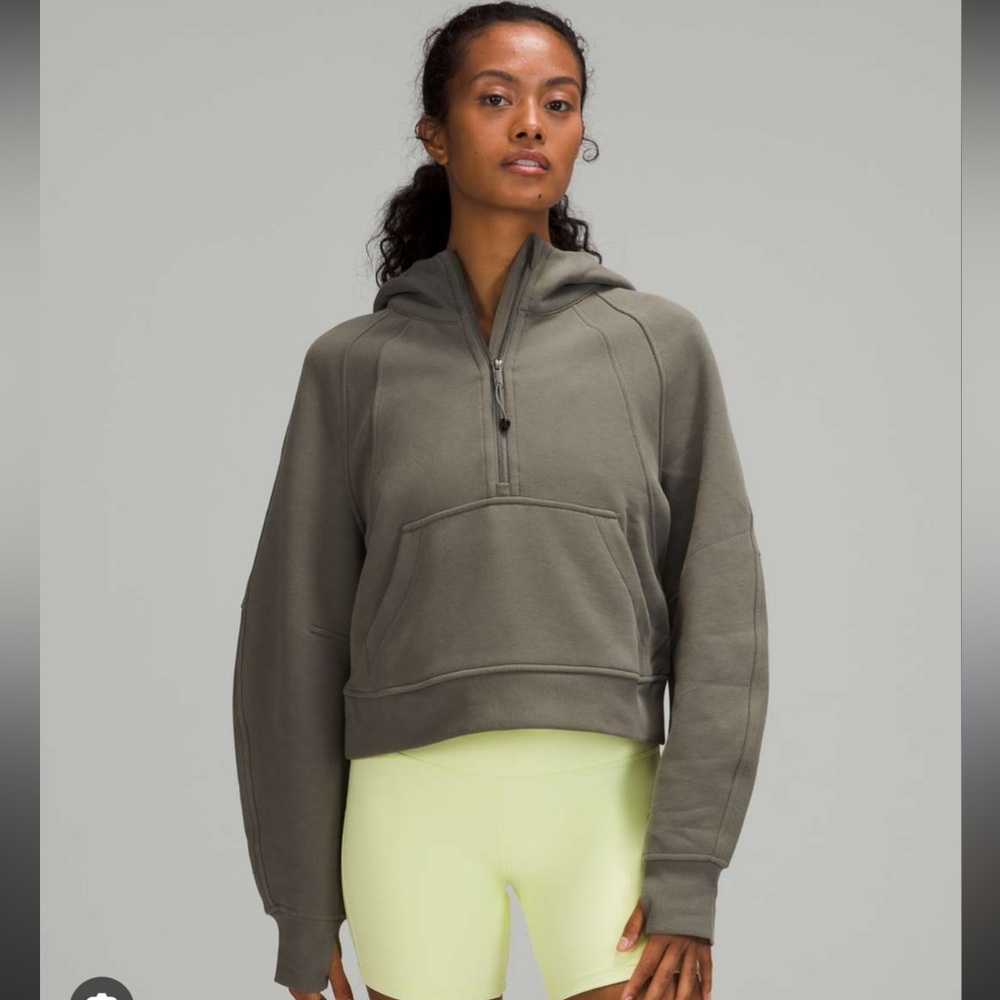 Lululemon Scuba Oversized Half-Zip Hoodie- Grey Sage - XS/S